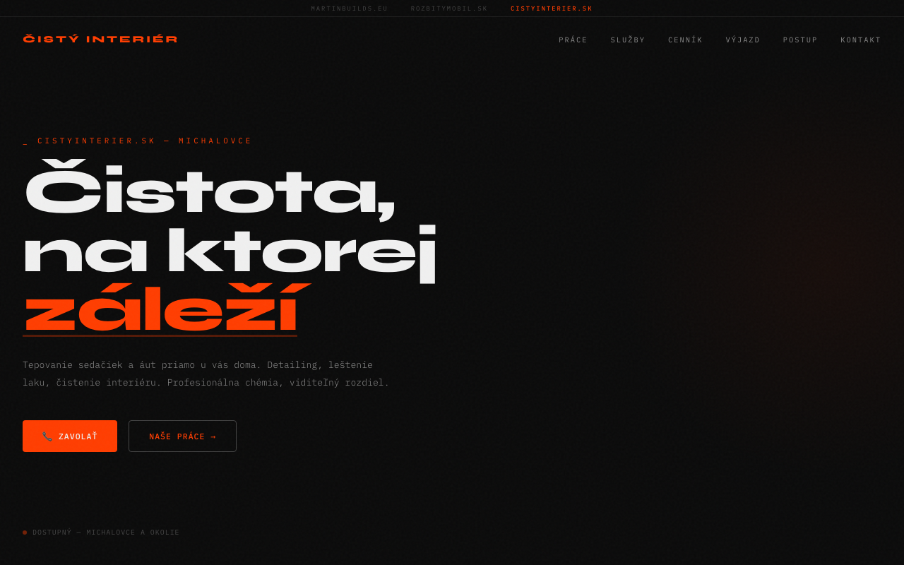 Náhľad webu Čistý interiér